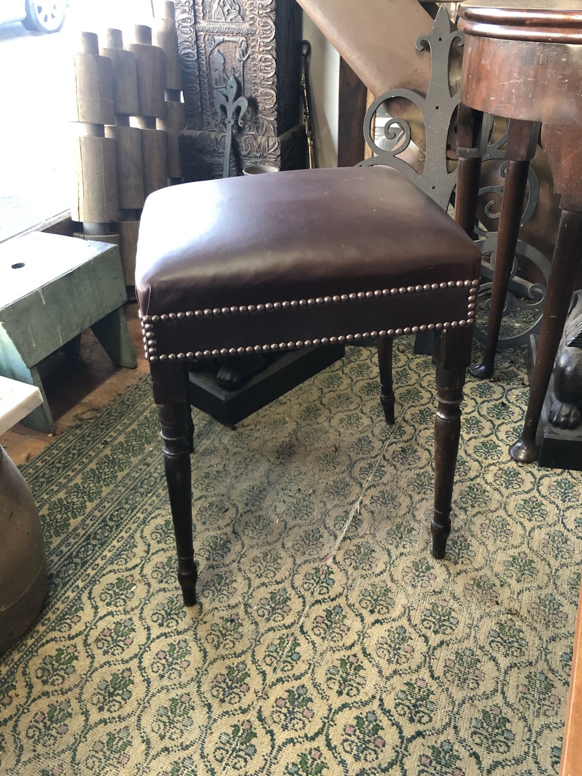 180. Leather covered Stool